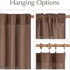 imageNICETOWN Linen Semi Sheer Curtains 72 inches Long Rod Pocket amp Back Tab Thick Flax Linen Weave Drapes Privacy Added with Light Filtering for BedroomFarmhouse Cream W55 x L72 2 PanelsGold Brown