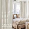 imageNICETOWN Linen Semi Sheer Curtains 72 inches Long Rod Pocket amp Back Tab Thick Flax Linen Weave Drapes Privacy Added with Light Filtering for BedroomFarmhouse Cream W55 x L72 2 PanelsBone White