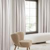 imageNICETOWN Linen Semi Sheer Curtains 72 inches Long Rod Pocket amp Back Tab Thick Flax Linen Weave Drapes Privacy Added with Light Filtering for BedroomFarmhouse Cream W55 x L72 2 PanelsJacquard Angora