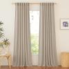 imageNICETOWN Linen Semi Sheer Curtains 72 inches Long Rod Pocket amp Back Tab Thick Flax Linen Weave Drapes Privacy Added with Light Filtering for BedroomFarmhouse Cream W55 x L72 2 PanelsCamel