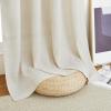 imageNICETOWN Linen Semi Sheer Curtains 72 inches Long Rod Pocket amp Back Tab Thick Flax Linen Weave Drapes Privacy Added with Light Filtering for BedroomFarmhouse Cream W55 x L72 2 PanelsNatural