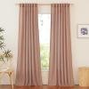 imageNICETOWN Linen Semi Sheer Curtains 72 inches Long Rod Pocket amp Back Tab Thick Flax Linen Weave Drapes Privacy Added with Light Filtering for BedroomFarmhouse Cream W55 x L72 2 PanelsTerracotta