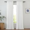 imageNICETOWN Linen Semi Sheer Curtains 72 inches Long Rod Pocket amp Back Tab Thick Flax Linen Weave Drapes Privacy Added with Light Filtering for BedroomFarmhouse Cream W55 x L72 2 PanelsIvory
