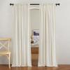 imageNICETOWN Linen Semi Sheer Curtains 72 inches Long Rod Pocket amp Back Tab Thick Flax Linen Weave Drapes Privacy Added with Light Filtering for BedroomFarmhouse Cream W55 x L72 2 PanelsNatural