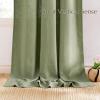 imageNICETOWN Linen Semi Sheer Curtains 72 inches Long Rod Pocket amp Back Tab Thick Flax Linen Weave Drapes Privacy Added with Light Filtering for BedroomFarmhouse Cream W55 x L72 2 PanelsJacquard Sage Green