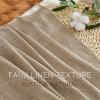 imageNICETOWN Linen Semi Sheer Curtains 72 inches Long Rod Pocket amp Back Tab Thick Flax Linen Weave Drapes Privacy Added with Light Filtering for BedroomFarmhouse Cream W55 x L72 2 PanelsBurlap