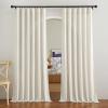 imageNICETOWN Linen Semi Sheer Curtains 72 inches Long Rod Pocket amp Back Tab Thick Flax Linen Weave Drapes Privacy Added with Light Filtering for BedroomFarmhouse Cream W55 x L72 2 PanelsNatural