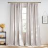 imageNICETOWN Linen Semi Sheer Curtains 72 inches Long Rod Pocket amp Back Tab Thick Flax Linen Weave Drapes Privacy Added with Light Filtering for BedroomFarmhouse Cream W55 x L72 2 PanelsJacquard Angora