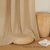 imageNICETOWN Linen Semi Sheer Curtains 72 inches Long Rod Pocket amp Back Tab Thick Flax Linen Weave Drapes Privacy Added with Light Filtering for BedroomFarmhouse Cream W55 x L72 2 PanelsBurlap