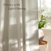 imageNICETOWN Linen Semi Sheer Curtains 72 inches Long Rod Pocket amp Back Tab Thick Flax Linen Weave Drapes Privacy Added with Light Filtering for BedroomFarmhouse Cream W55 x L72 2 PanelsBone White