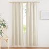imageNICETOWN Linen Semi Sheer Curtains 72 inches Long Rod Pocket amp Back Tab Thick Flax Linen Weave Drapes Privacy Added with Light Filtering for BedroomFarmhouse Cream W55 x L72 2 PanelsNatural