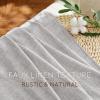imageNICETOWN Linen Semi Sheer Curtains 72 inches Long Rod Pocket amp Back Tab Thick Flax Linen Weave Drapes Privacy Added with Light Filtering for BedroomFarmhouse Cream W55 x L72 2 PanelsGreyish Purple