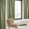 imageNICETOWN Linen Semi Sheer Curtains 72 inches Long Rod Pocket amp Back Tab Thick Flax Linen Weave Drapes Privacy Added with Light Filtering for BedroomFarmhouse Cream W55 x L72 2 PanelsJacquard Sage Green