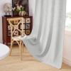 imageNICETOWN Linen Semi Sheer Curtains 72 inches Long Rod Pocket amp Back Tab Thick Flax Linen Weave Drapes Privacy Added with Light Filtering for BedroomFarmhouse Cream W55 x L72 2 PanelsJacquard Grey