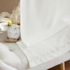imageNICETOWN Linen Semi Sheer Curtains 72 inches Long Rod Pocket amp Back Tab Thick Flax Linen Weave Drapes Privacy Added with Light Filtering for BedroomFarmhouse Cream W55 x L72 2 PanelsIvory