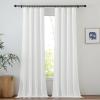 imageNICETOWN Linen Semi Sheer Curtains 72 inches Long Rod Pocket amp Back Tab Thick Flax Linen Weave Drapes Privacy Added with Light Filtering for BedroomFarmhouse Cream W55 x L72 2 PanelsIvory