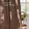 imageNICETOWN Linen Semi Sheer Curtains 72 inches Long Rod Pocket amp Back Tab Thick Flax Linen Weave Drapes Privacy Added with Light Filtering for BedroomFarmhouse Cream W55 x L72 2 PanelsGold Brown