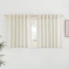 imageNICETOWN Linen Semi Sheer Curtains 72 inches Long Rod Pocket amp Back Tab Thick Flax Linen Weave Drapes Privacy Added with Light Filtering for BedroomFarmhouse Cream W55 x L72 2 PanelsNatural