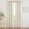 imageNICETOWN Linen Semi Sheer Curtains 72 inches Long Rod Pocket amp Back Tab Thick Flax Linen Weave Drapes Privacy Added with Light Filtering for BedroomFarmhouse Cream W55 x L72 2 PanelsNatural