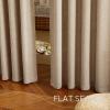 imageNICETOWN Linen Semi Sheer Curtains 72 inches Long Rod Pocket amp Back Tab Thick Flax Linen Weave Drapes Privacy Added with Light Filtering for BedroomFarmhouse Cream W55 x L72 2 PanelsBurlap