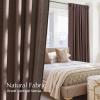 imageNICETOWN Linen Semi Sheer Curtains 72 inches Long Rod Pocket amp Back Tab Thick Flax Linen Weave Drapes Privacy Added with Light Filtering for BedroomFarmhouse Cream W55 x L72 2 PanelsBrown