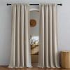 imageNICETOWN Linen Semi Sheer Curtains 72 inches Long Rod Pocket amp Back Tab Thick Flax Linen Weave Drapes Privacy Added with Light Filtering for BedroomFarmhouse Cream W55 x L72 2 PanelsOatmeal