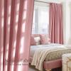 imageNICETOWN Linen Semi Sheer Curtains 72 inches Long Rod Pocket amp Back Tab Thick Flax Linen Weave Drapes Privacy Added with Light Filtering for BedroomFarmhouse Cream W55 x L72 2 PanelsBaby Pink
