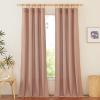 imageNICETOWN Linen Semi Sheer Curtains 72 inches Long Rod Pocket amp Back Tab Thick Flax Linen Weave Drapes Privacy Added with Light Filtering for BedroomFarmhouse Cream W55 x L72 2 PanelsTerracotta