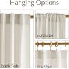 imageNICETOWN Linen Semi Sheer Curtains 72 inches Long Rod Pocket amp Back Tab Thick Flax Linen Weave Drapes Privacy Added with Light Filtering for BedroomFarmhouse Cream W55 x L72 2 PanelsBone White
