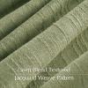 imageNICETOWN Linen Semi Sheer Curtains 72 inches Long Rod Pocket amp Back Tab Thick Flax Linen Weave Drapes Privacy Added with Light Filtering for BedroomFarmhouse Cream W55 x L72 2 PanelsJacquard Sage Green