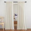 imageNICETOWN Linen Semi Sheer Curtains 72 inches Long Rod Pocket amp Back Tab Thick Flax Linen Weave Drapes Privacy Added with Light Filtering for BedroomFarmhouse Cream W55 x L72 2 PanelsNatural