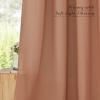 imageNICETOWN Linen Semi Sheer Curtains 72 inches Long Rod Pocket amp Back Tab Thick Flax Linen Weave Drapes Privacy Added with Light Filtering for BedroomFarmhouse Cream W55 x L72 2 PanelsBurnt Orange