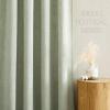 imageNICETOWN Linen Semi Sheer Curtains 72 inches Long Rod Pocket amp Back Tab Thick Flax Linen Weave Drapes Privacy Added with Light Filtering for BedroomFarmhouse Cream W55 x L72 2 PanelsSage Green