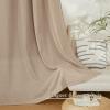 imageNICETOWN Linen Semi Sheer Curtains 72 inches Long Rod Pocket amp Back Tab Thick Flax Linen Weave Drapes Privacy Added with Light Filtering for BedroomFarmhouse Cream W55 x L72 2 PanelsCamel