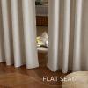 imageNICETOWN Linen Semi Sheer Curtains 72 inches Long Rod Pocket amp Back Tab Thick Flax Linen Weave Drapes Privacy Added with Light Filtering for BedroomFarmhouse Cream W55 x L72 2 PanelsOatmeal