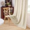 imageNICETOWN Linen Semi Sheer Curtains 72 inches Long Rod Pocket amp Back Tab Thick Flax Linen Weave Drapes Privacy Added with Light Filtering for BedroomFarmhouse Cream W55 x L72 2 PanelsJacquard Linen