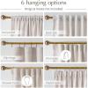 imageNICETOWN Linen Semi Sheer Curtains 72 inches Long Rod Pocket amp Back Tab Thick Flax Linen Weave Drapes Privacy Added with Light Filtering for BedroomFarmhouse Cream W55 x L72 2 PanelsJacquard Angora