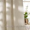imageNICETOWN Linen Semi Sheer Curtains 72 inches Long Rod Pocket amp Back Tab Thick Flax Linen Weave Drapes Privacy Added with Light Filtering for BedroomFarmhouse Cream W55 x L72 2 PanelsJacquard Linen