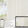 imageNICETOWN Linen Semi Sheer Curtains 72 inches Long Rod Pocket amp Back Tab Thick Flax Linen Weave Drapes Privacy Added with Light Filtering for BedroomFarmhouse Cream W55 x L72 2 PanelsCream