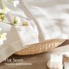imageNICETOWN Linen Semi Sheer Curtains 72 inches Long Rod Pocket amp Back Tab Thick Flax Linen Weave Drapes Privacy Added with Light Filtering for BedroomFarmhouse Cream W55 x L72 2 PanelsVannila