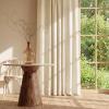 imageNICETOWN Linen Semi Sheer Curtains 72 inches Long Rod Pocket amp Back Tab Thick Flax Linen Weave Drapes Privacy Added with Light Filtering for BedroomFarmhouse Cream W55 x L72 2 PanelsBeige