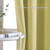 imageNICETOWN Paler Yellow Room Darkening Doorway Curtains 78 inch Length 2 Panels Grommet Light Reducing Thermal Insulated Privacy Door Curtains Window Treatments for Bedroom W52 x L78