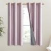 imageNICETOWN Pink Vintage Linen 100 Blackout Curtains for Dining Room Thermal Insulated Curtains 54 Long Noise Reducing Window Treatment Drapes for Kitchen 42 Wide Per Panel Set of 2