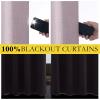 imageNICETOWN Pink Vintage Linen 100 Blackout Curtains for Dining Room Thermal Insulated Curtains 54 Long Noise Reducing Window Treatment Drapes for Kitchen 42 Wide Per Panel Set of 2