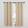 imageNICETOWN Room Darkening Curtain Panels for Living Room Thermal Insulated Grommet Room Darkening DraperiesDrapes for Window Biscotti Beige 2 Panels W34 x L63 Inch