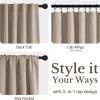 imageNICETOWN ScratchProof 100 Blackout Grey Curtains 84 inches Long HighDensity Linen Blend Window Treatments Rod Pocket amp Back Tab Thermal Drapes for Bedroom W52 x L84 2 PanelsSand