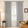imageNICETOWN ScratchProof 100 Blackout Grey Curtains 84 inches Long HighDensity Linen Blend Window Treatments Rod Pocket amp Back Tab Thermal Drapes for Bedroom W52 x L84 2 PanelsCloudy White