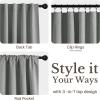 imageNICETOWN ScratchProof 100 Blackout Grey Curtains 84 inches Long HighDensity Linen Blend Window Treatments Rod Pocket amp Back Tab Thermal Drapes for Bedroom W52 x L84 2 PanelsGrey