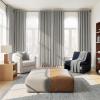 imageNICETOWN ScratchProof 100 Blackout Grey Curtains 84 inches Long HighDensity Linen Blend Window Treatments Rod Pocket amp Back Tab Thermal Drapes for Bedroom W52 x L84 2 PanelsCloudy White