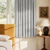 imageNICETOWN ScratchProof 100 Blackout Grey Curtains 84 inches Long HighDensity Linen Blend Window Treatments Rod Pocket amp Back Tab Thermal Drapes for Bedroom W52 x L84 2 PanelsCloudy White